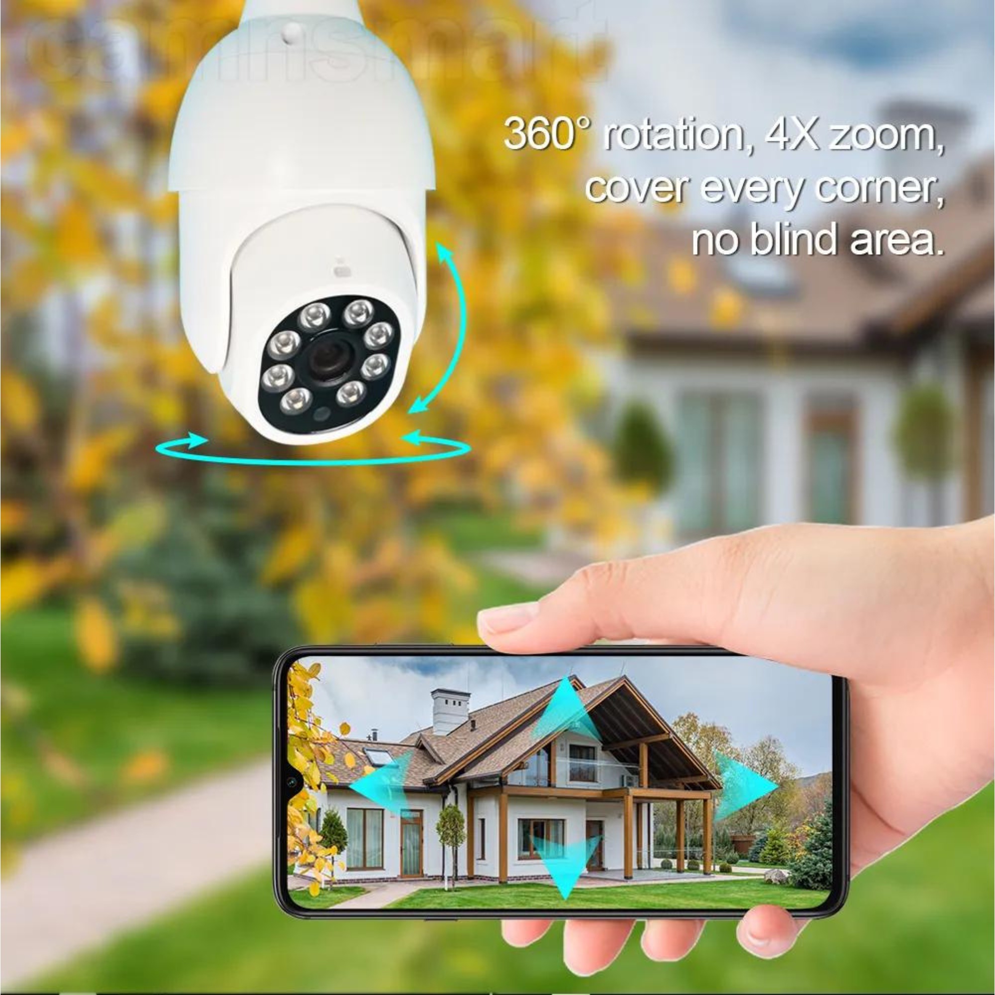 PTZ Bulb System 360° WiFi Panorama IP Camera